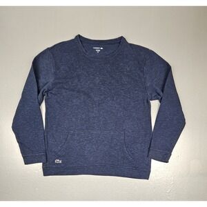 LACOSTE Top Mens Large Sleep Wear Blue Longsleeve‎ Cotton Blnd Kangaroo Pocket